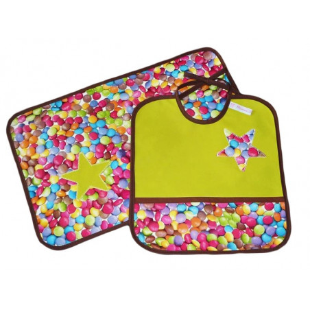 Children's bib and table set - GOURMANDISE -