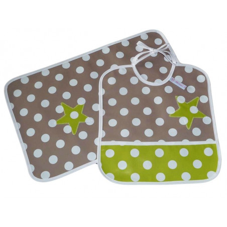 Kit bavoir et set de table enfant - APPLE STAR -