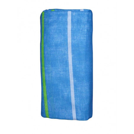 Blue striped fitted sheet