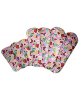 Pack 3 protèges-slip lavables + 4 serviettes hygiéniques lavables CUP CAKES