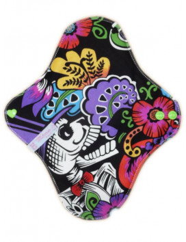 Serviette hygiénique lavable DIA DE LOS MUERTOS (M)