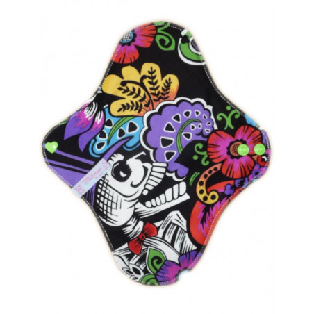 Serviette hygiénique lavable DIA DE LOS MUERTOS (M)