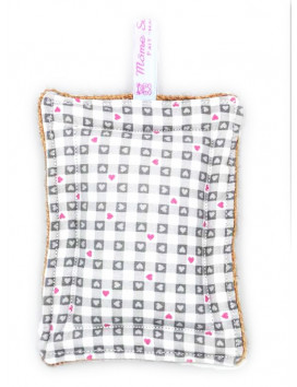 Washable scouring pad zero waste GINGHAM HEARTS